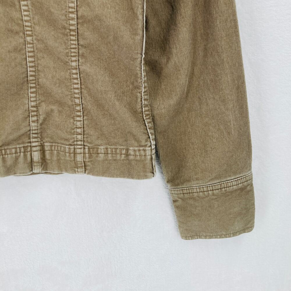 Talbots Petites Corduroy Trucker Jacket Womens Size P (XS) Stretch Full Zip Tan - Picture 3 of 13